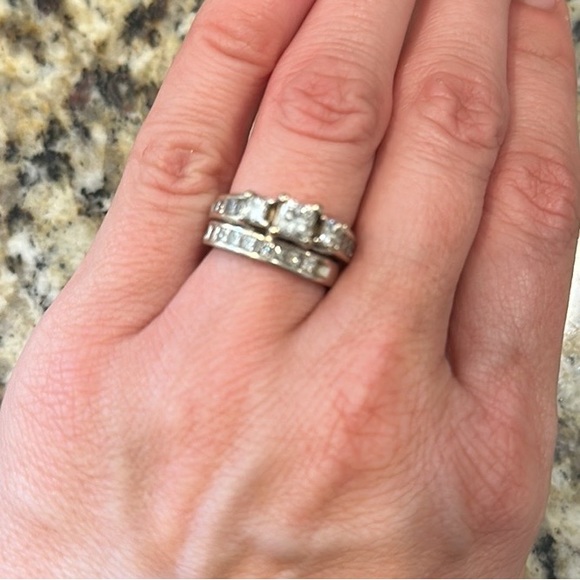 Princess Cut Bridal Set size 6. 2tcw. 14k WG